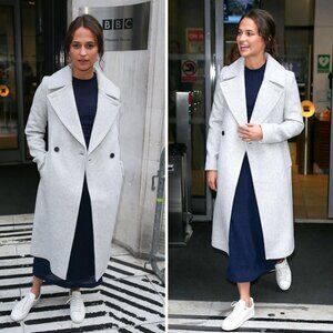 Club Monaco Daylina Heather Grey Coat (Size M)